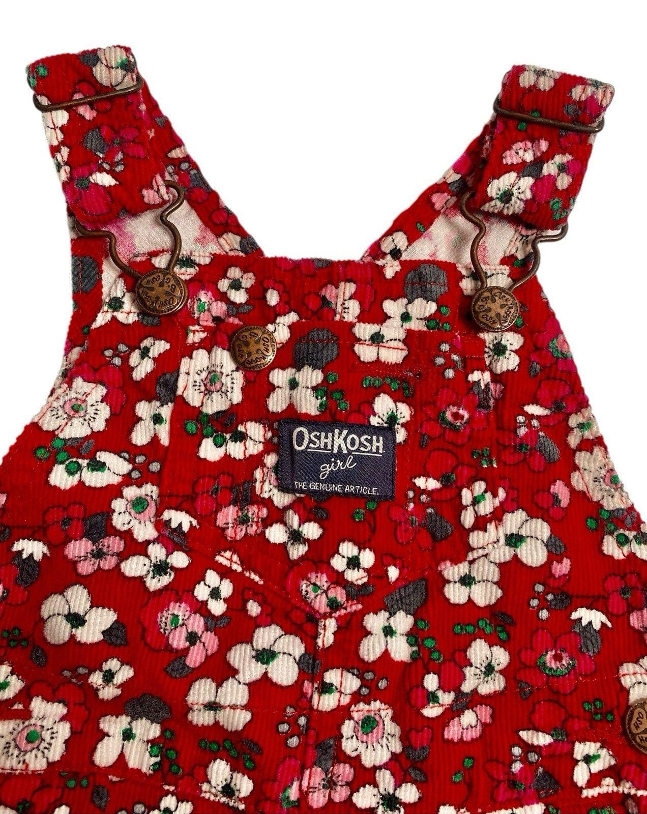 ボトムス vintage oshkosh Flower corduroy Oshkosh B Gosh Red Corduroy Overalls - Etsy