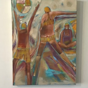 Beach Ball 24x18 Original figurative painting free ship