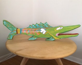 Fish 35”x9”x1.5” recycled wood