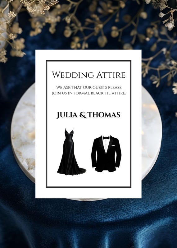 black tie dress code wedding invitation 25 Black Tie Wedding Invitations