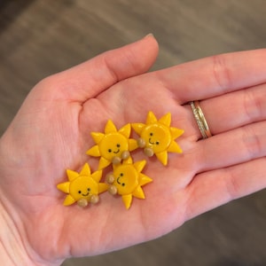 Jellycat Style Sun Clay Magnet, Refrigerator Magnet, Suns, Smile