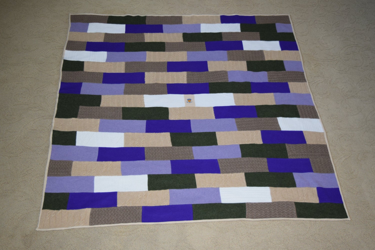 Custom Purple Lavender Beige Tan & White Cashmere Blanket Etsy