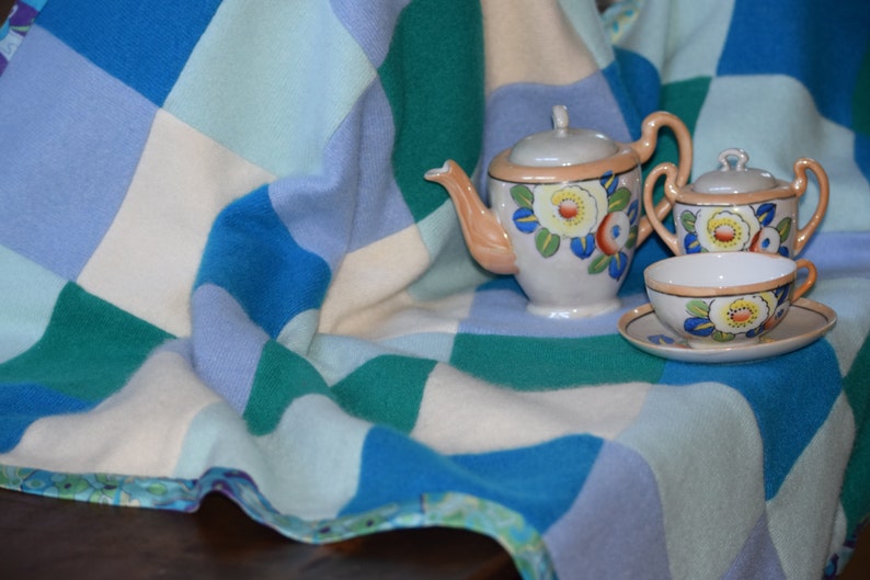 Upcycled Cashmere Baby Blanket Jewel Colors Silk Edge Recycled Etsy