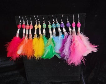 Skull and Feathers Earrings
