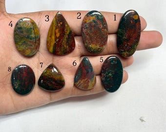 Bloodstone A One Quality 100% Natural Bloodstone Cabochon Loose Gemstone For Making Jewelry Code