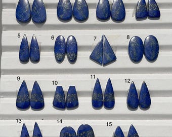 Natural Lapis Lazuli Stone, Polished Blue Crystal, Craft Supply, Jewelry Making Gemstone