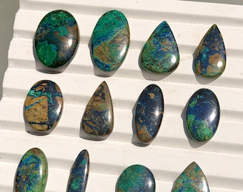 Azurite Malachite Gemstone | Natural Blue Green Crystal for Jewelry Making