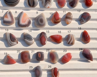 Botswana Agate Gemstone Cabochon | Gray Banded Stone for Jewelry Making