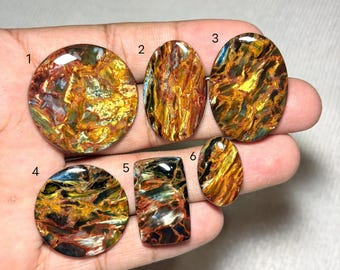Authentischer Pietersit-Edelstein, seltene namibische Chatoyant-Cabochons, die den inneren Sturm beruhigen und die Form verändern.
