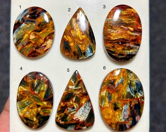 Cabujón de pietersita natural / Gema azul dorada para la fabricación de joyas
