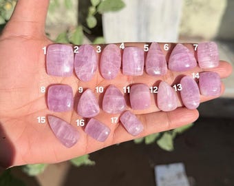 Cabujón de kunzita rosa suave natural para la fabricación de joyas, cristal del chakra del corazón