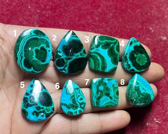 Mix Shape Chrysocolla Malachite Gemstones, Druzy Crystal Cabochons for Jewelry Making