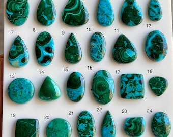 Natural Chrysocolla Malachite Cabochon | Blue Green Gemstone for Jewelry Making