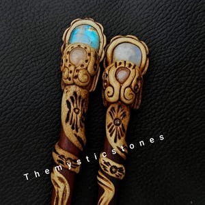 Moonstone Hair Stick: Healing Crystal Gemstone Hair Jewelry