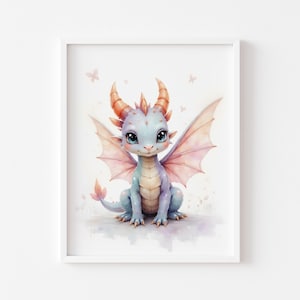 Cute Baby Dragon Printable Art - Whimsical Fantasy Wall Decor, Magical Nursery Print, Mythical Creature Poster, Digital Download 20