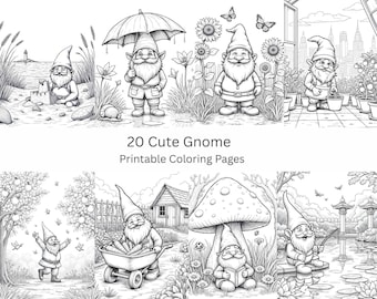 Gnome Coloring Pages: 20 Whimsical Fantasy Art Designs (PDF Download)
