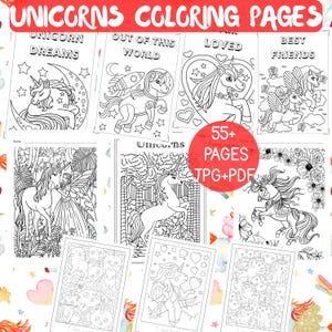 Unicorn Coloring Pages, Printable Coloring Pages, Kids Coloring Pages, Girls Coloring Pages, Unicorn Sheets, Coloring book, digital download