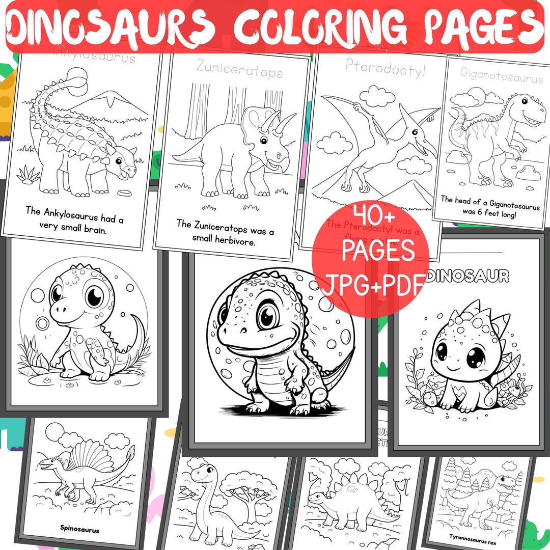 Printable Dinosaur Coloring Pages | 40+ Kids Dino Sheets | T-rex ...