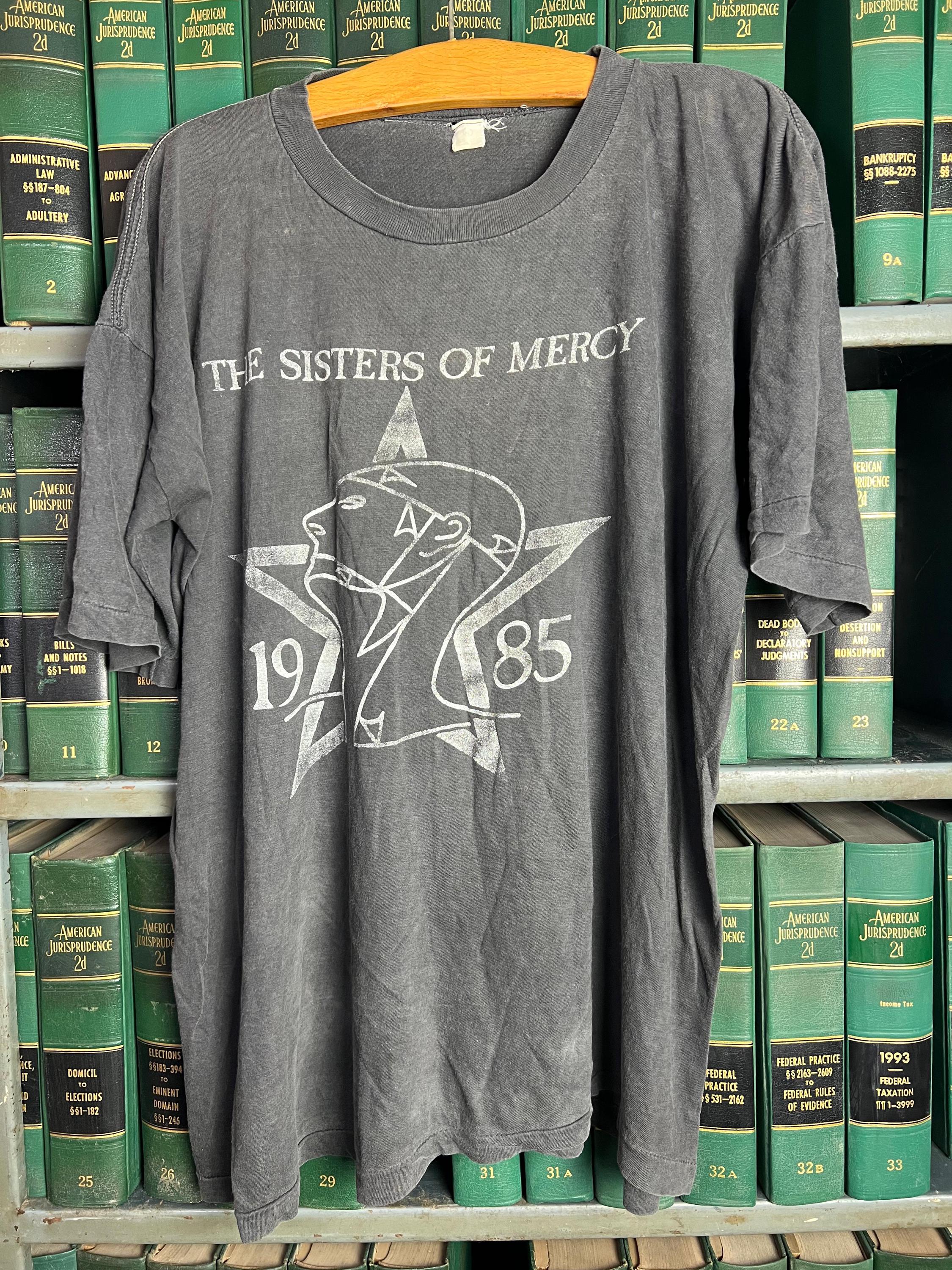 90s XL the sirters of mercy vtg tシャツ UK Vintage 90's The Sisters Of Mercy Tour Thing All Over Print