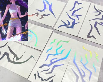 K-pop Demon Hunters Temporary Tattoo Set, Rumi & Jinu Patterns, Saja Boys, Cosplay, Luminous, Rumi Demon Marks Temporary Tattoo