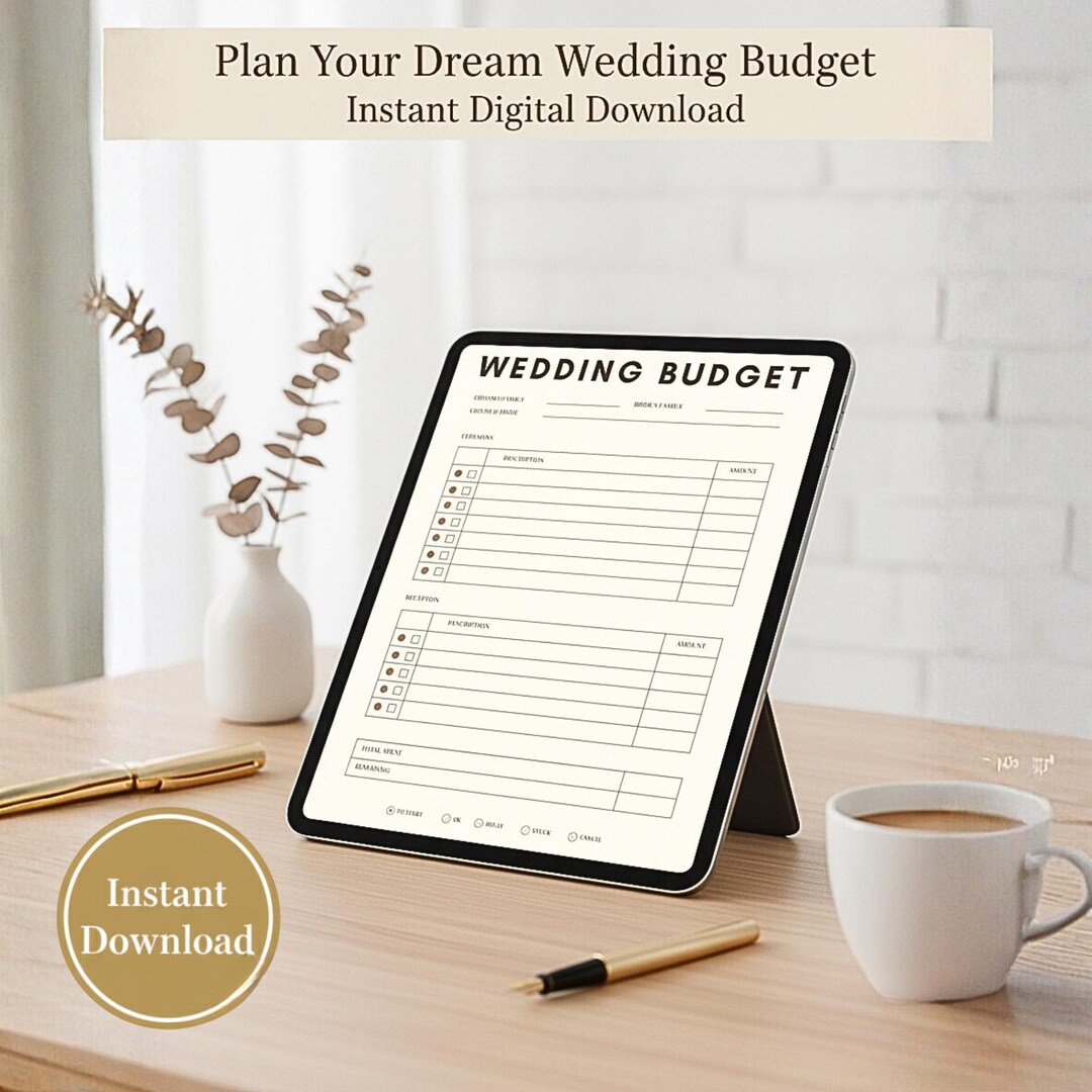 Wedding Budget Tracker Spreadsheet | Google Sheets Excel Planner ...