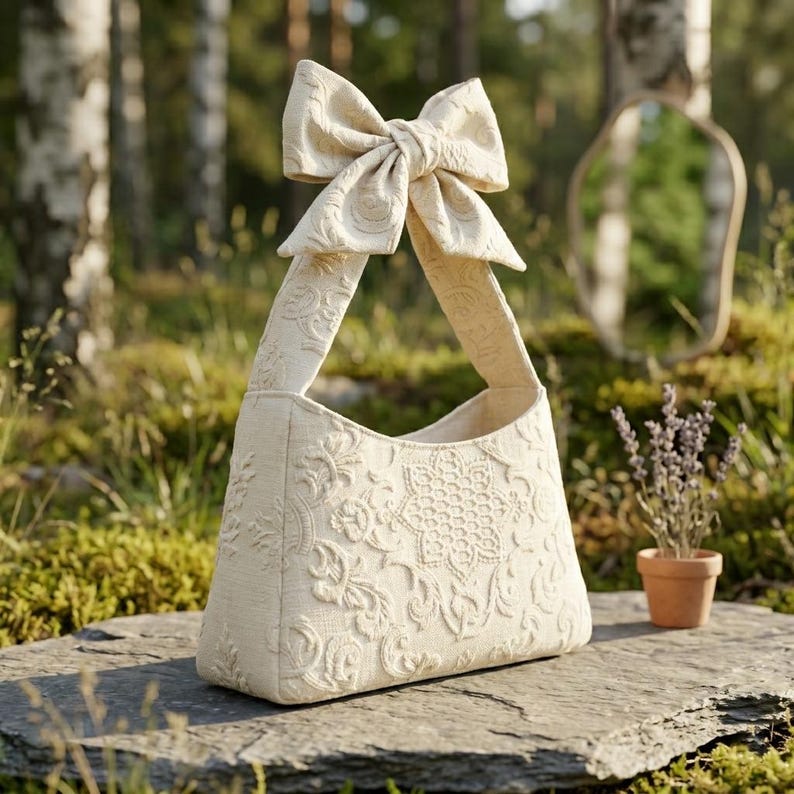 Bow Shoulder Bag Sewing Pattern PDF | Beginner Friendly Handmade Tote ...