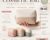 Cosmetic Bag Sewing Pattern PDF | Boxed Zipper Makeup Pouch Tutorial | Beginner Friendly DIY Bag