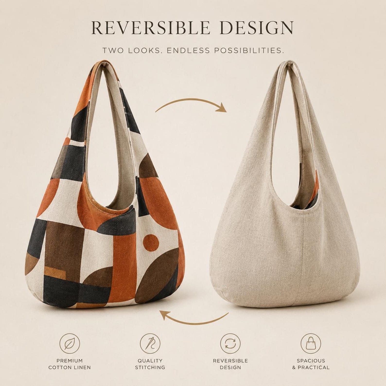 Reversible Hobo Shoulder Bag, Crescent Hobo Bag Sewing Pattern PDF ...