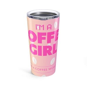 Girly Kaffeebecher 20 Unzen für heiße oder eisgekühlte Getränke - süße rosa Tasse, stilvolle Reisetasse, Geschenk für sie, Getränkebehälter, Insulierte Tee
