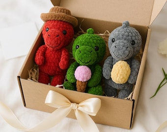 Crochet Dinosaur Amigurumi Pattern, Low Sew Plush Toy (Digital Download)