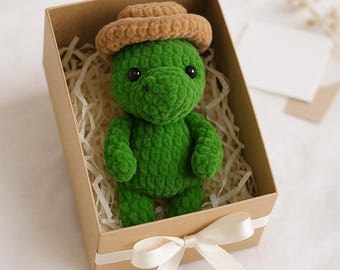 Dinosaur with Hat Crochet Doll Pattern, Easy Amigurumi PDF