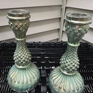 Mercury Glass Candlestick Holder