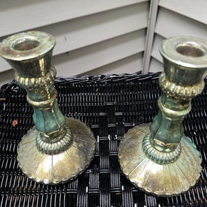 Mercury Glass Candlestick Holder