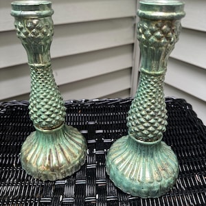Mercury Glass Candlestick Holder