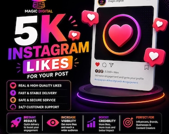 5 mil curtidas no Instagram para sua publicação | Aumento real do engajamento (Serviço Digital)