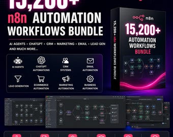 15,200+ n8n Automation Workflows Bundle (Digital Download)