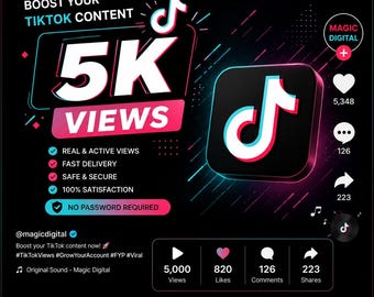 5K TikTok Views | Real Fast Video Boost (Instant Delivery)