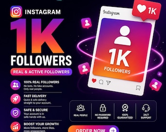 1000 follower su Instagram / Crescita reale su Instagram / Consegna immediata / Nessuna password richiesta