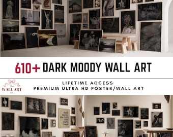 610+ Dark Academia Gallery Wall Art Bundle, Moody Vintage Gothic Prints (Digital Download)