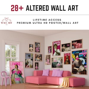 28 láminas de arte mural vintage modificadas, pósteres de memes de coquetería, decoración renacentista femenina, descarga digital de estilo academia oscura