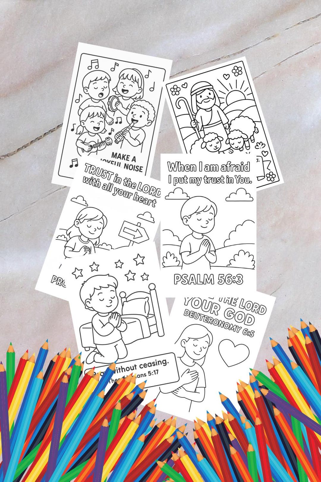 Christian Coloring Pages Bundle: Printable Kids Activity (8.5x11) - Etsy