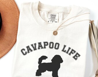 Comfortkleuren Cavapoo T-shirt, Cavapoo Life-T-shirt, Cavapoo Lover-T-shirt, Cavapoo Mom-shirt, Cavapoo Lover-cadeau