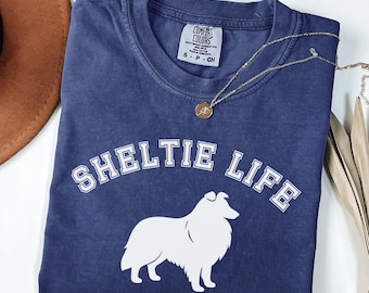 T-shirt de chien de berger Shetland Comfort Colors, T-shirt Sheltie Life, T-shirt Sheltie Lover, Chemise Sheltie Mom, Cadeau Sheltie Lover