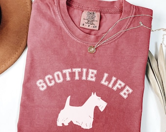 Comfort Colors Scottish Terrier T-Shirt, Scottie Life TShirt, Scottie Dog Lover Tee, Scottish Terrier Mom Shirt, Scottie Dog Lover Gift