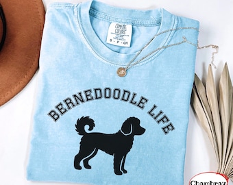Bernedoodle T-shirt med komfortfärger | Bernedoodle Life T-shirt | Bernedoodle Lover T-shirt | Bernedoodle Mom T-shirt | Bernedoodle Lover Present