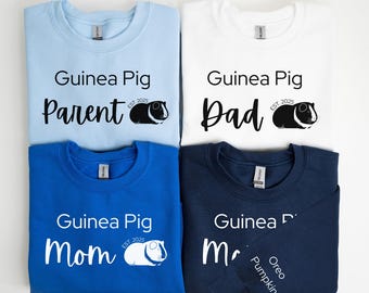 Felpa personalizzata con scritta "Mamma, Papà, Genitore di Porcellini d'India", felpa per amanti dei porcellini d'India, regalo per amanti degli animali, girocollo per proprietari di porcellini d'India, felpa personalizzata
