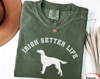 Comfort Colors T-Shirt mit irischem Setter | T-Shirt für Irische-Setter-Fans | T-Shirt für Irische-Setter-Mütter | Geschenkidee für Irische-Setter-Liebhaber