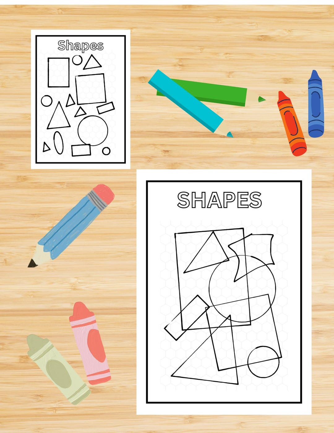 Printable Ensemble Shapes Coloring Page: Fun Mental Exercise (digital ...