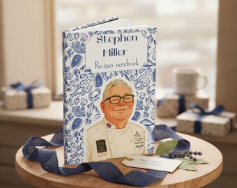 Personalized Recipe Notebook | Line Art Portrait, Family Cookbook