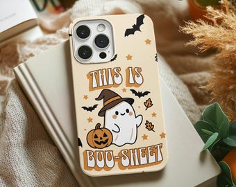 Sött spök-Halloween-telefonskal, This Is Boo-ark, läskig pumpa-design